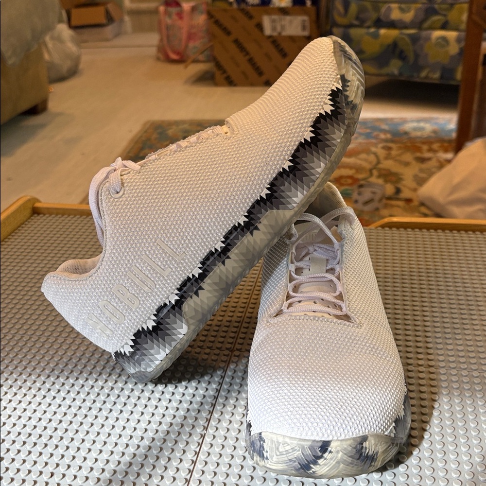 NOBULL White and Gray Patterned Sneakers - Picture 3 of 5